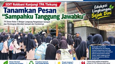 Sekolah Dasar Islam Terpadu Robbani, Bawa 74 Siswa Belajar Sampah ke TPA Tlekung